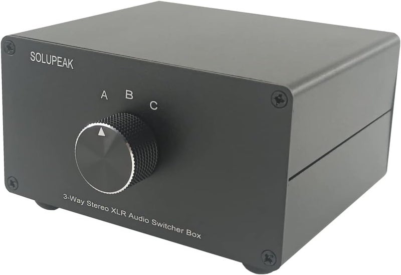 SOLUPEAK 3-Way XLR Stereo Audio Switch Box, Balanced Audio Converter, Passive Signal Source Audio Input Selector Switcher Splitter Box 3 in 1 Out (X301) - Image 3